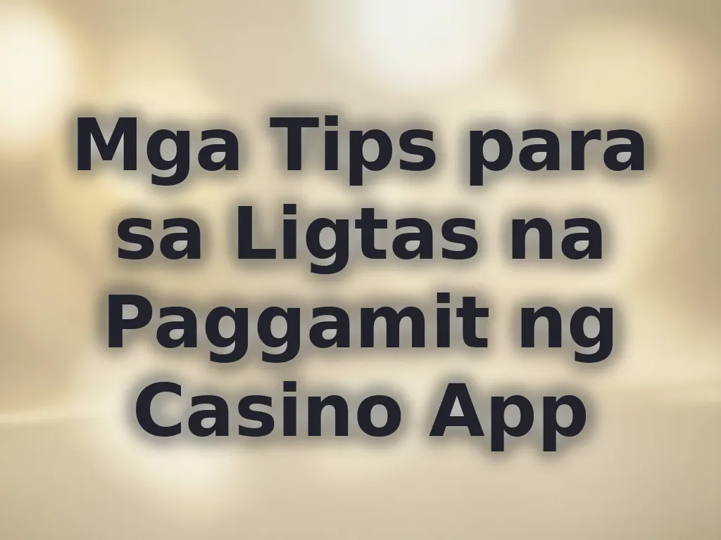 Mga Tips para sa Ligtas na Paggamit ng Casino App